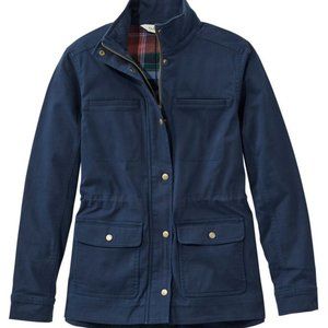 Women's Navy LL Bean Classic Utility Jacket, Flannel Lined - size S